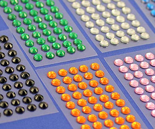 Allstarco 6mm SS30 Red Self Adhesive Acrylic Rhinestones Plastic Face Gems Stick On Body Jewels for DIY Cards and Invitations Crafts Bling Sticker - 5 Sheets - 250PCS - Image 3